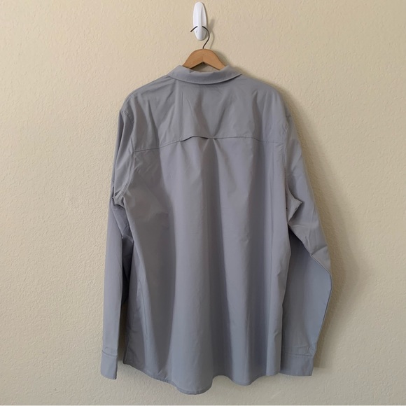 L.L. Bean Men’s XLT XL Tall Gray Tropicwear Pro Long Sleeve Shirt Sunsmart FLAWS - Picture 2 of 10